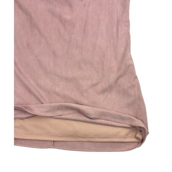 NWT Faux Suede Low-Back Ruffle Shift Dress Blush Pink Sexy Coquette Y2K Sawyer L - Picture 6 of 13
